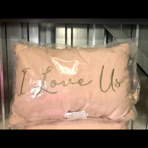 Other - I love Us peach gold Throw Pillow Home Decor New